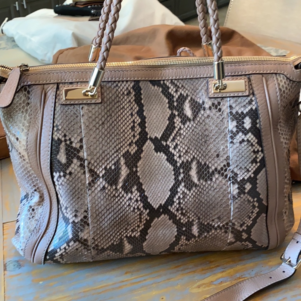 Gucci Python & Leather Tote - image 3